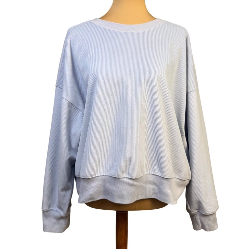 Abercrombie & Fitch YPB Light Blue Crewneck Ribbed Sweatshirt XL
